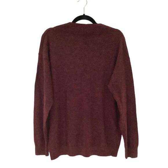 Lovers + Friends Mikael Sweater Burgundy Red V Neck Long Sleeve Oversized XS - Picture 7 of 12